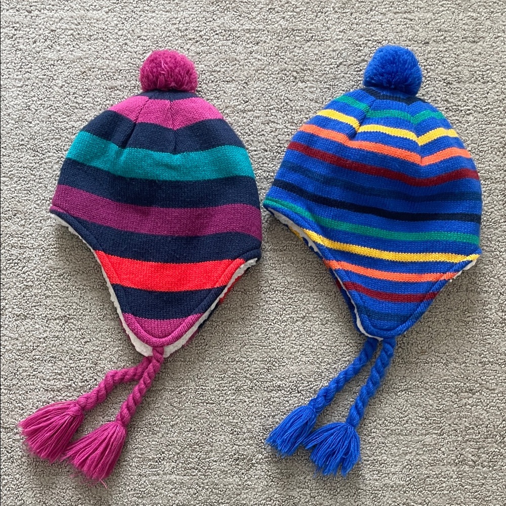 Lands’ End Kids Winter Peruvian Hat Bundle, size M/L